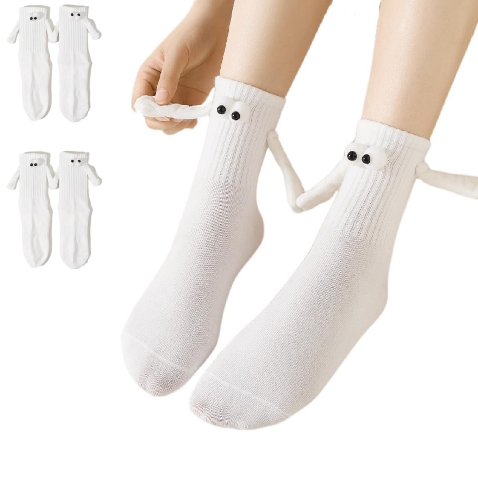 2 Pairs Magnetic Holding Hands Socks Funny Couple Gifts, Best Friend, Engagement, Anniversary, Teens Gag Cute Weird Stuff