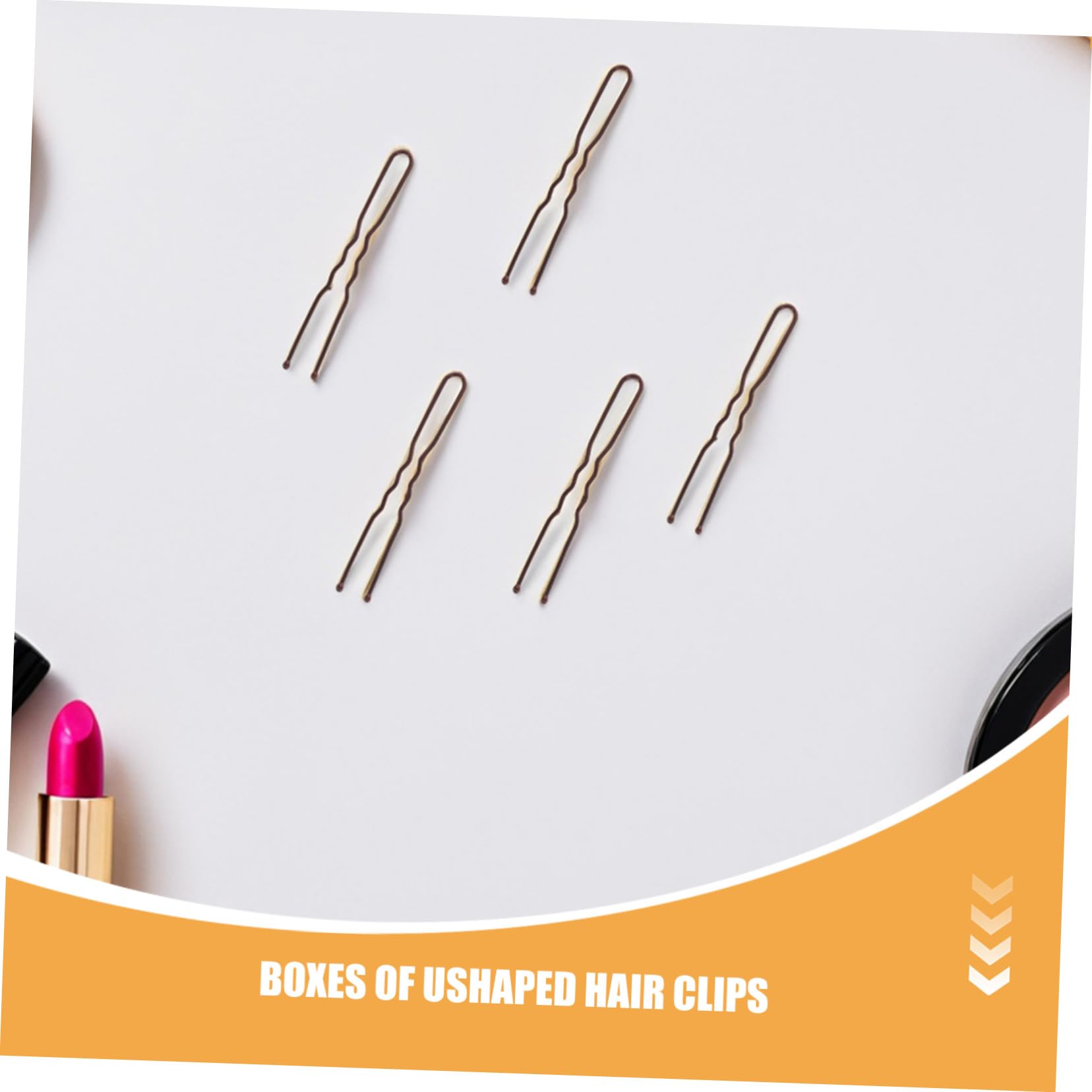 WOONEKY 600 piezas Horquillas u Metal con Caja de Almacenamiento Horquillas Francesas Onduladas para Mujer Pasadores para Peinados de Moño y Recogidos Accesorios Portátiles para Cabello