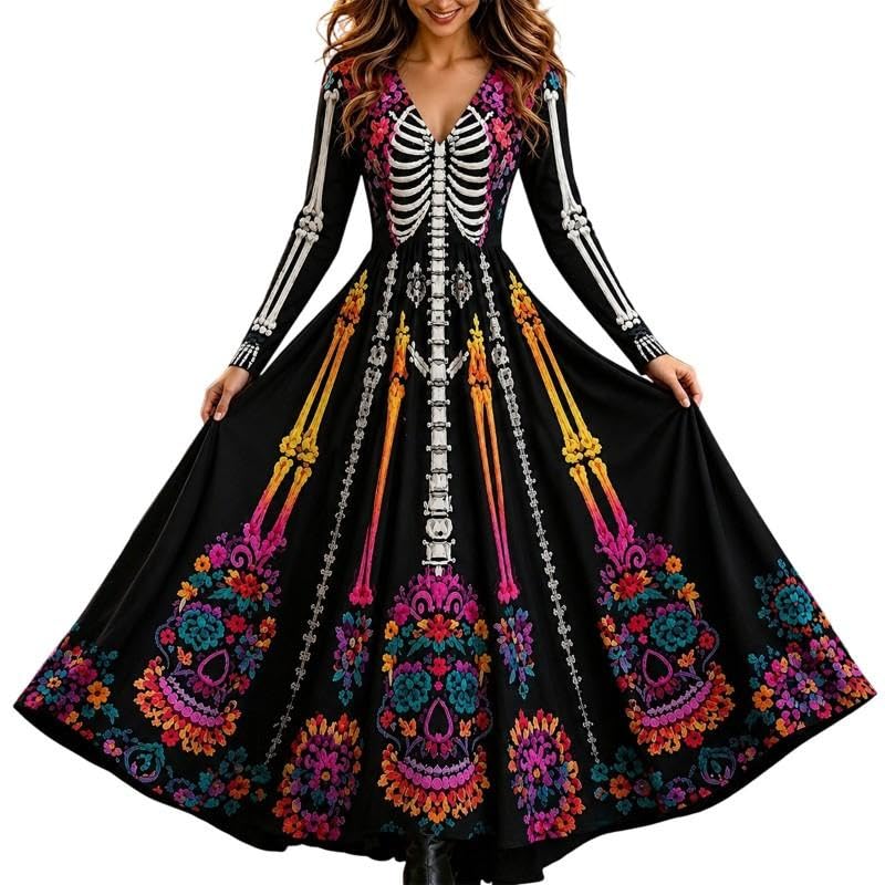 Halloween Costumes Dresses for Women Adult Womens Costume Woman Ladies Plus Size Witch Vampire Fancy Dress Adults Gothic UK White Witches Skeleton 50s Devil Scary Older Evening
