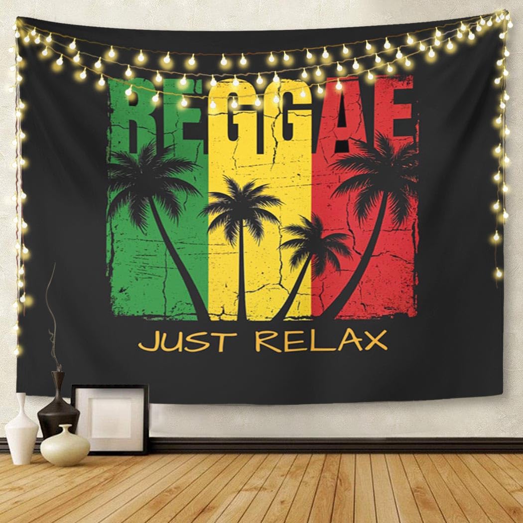 100%+a REGGAE 8枚セット TOMPOP Tapeçaria colorida de Reggae Music Slogan Just Relax