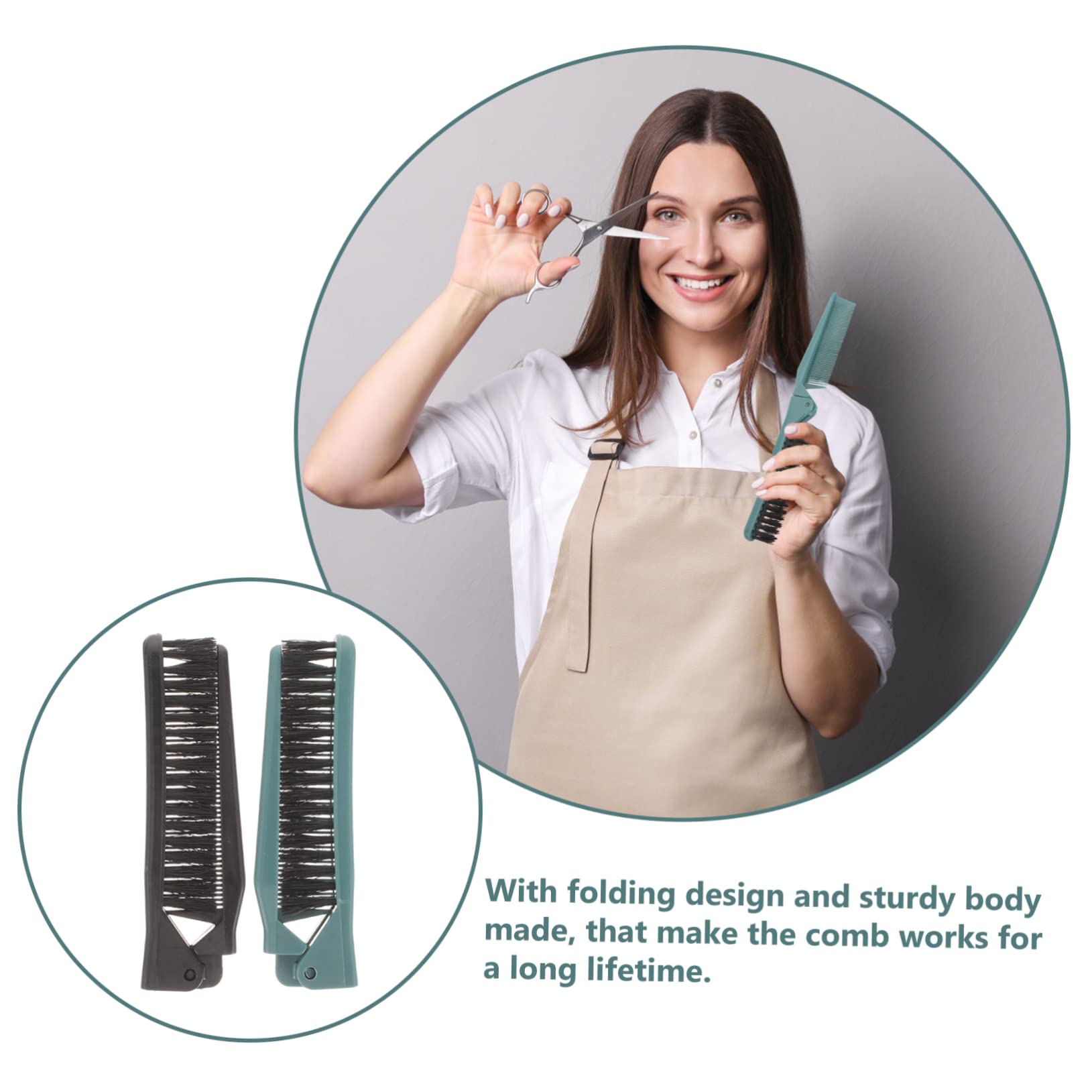 SEWOART Folding Comb 2-in-1 Hair Styling Brush for Men Women Portable Salon Comb for Curly and Straight Hair Travel Use with Scalp Massage - Image 3