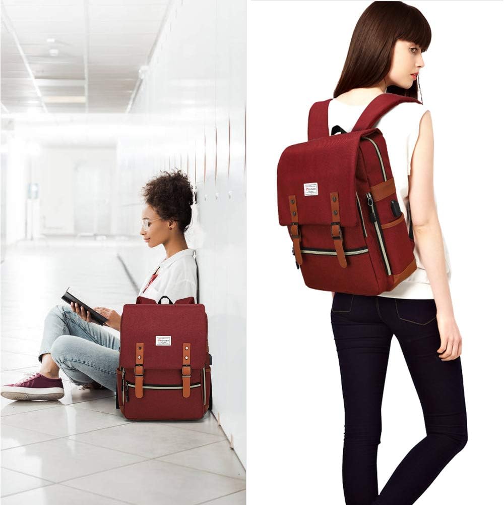 70% оƒƒ Evеrуthіng Modoker Upgraded Vintage Laptop Backpack College Bag Gifts for Women Men, Slim Travel Backpack School Bookbag with USB Charging Port Casual Rucksack Daypack Fits 15 Inch Notebook, Red Uр Tо 40% оƒƒ Modoker Upgraded Vintage Laptop Backpack College Bag Gifts for Women Men, Slim Travel Backpack School Bookbag with USB Charging Port Casual Rucksack Daypack Fits 15 Inch Notebook, Red