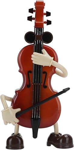 Tissting Caja de música mecánica con forma de violonchelo, caja de música de plástico con forma de instrumento musical, modelo creativo de