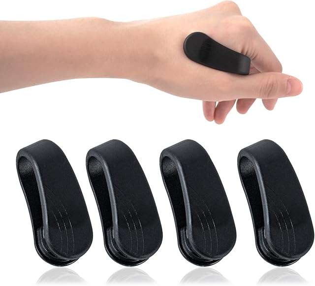 SSKHE 4PCS LI4 Massage Clip Acupressure Clip Portable Mini Finger Acupressure Point Clip, Pressure Meridian Dredge Migraine Relief Clip (Black)