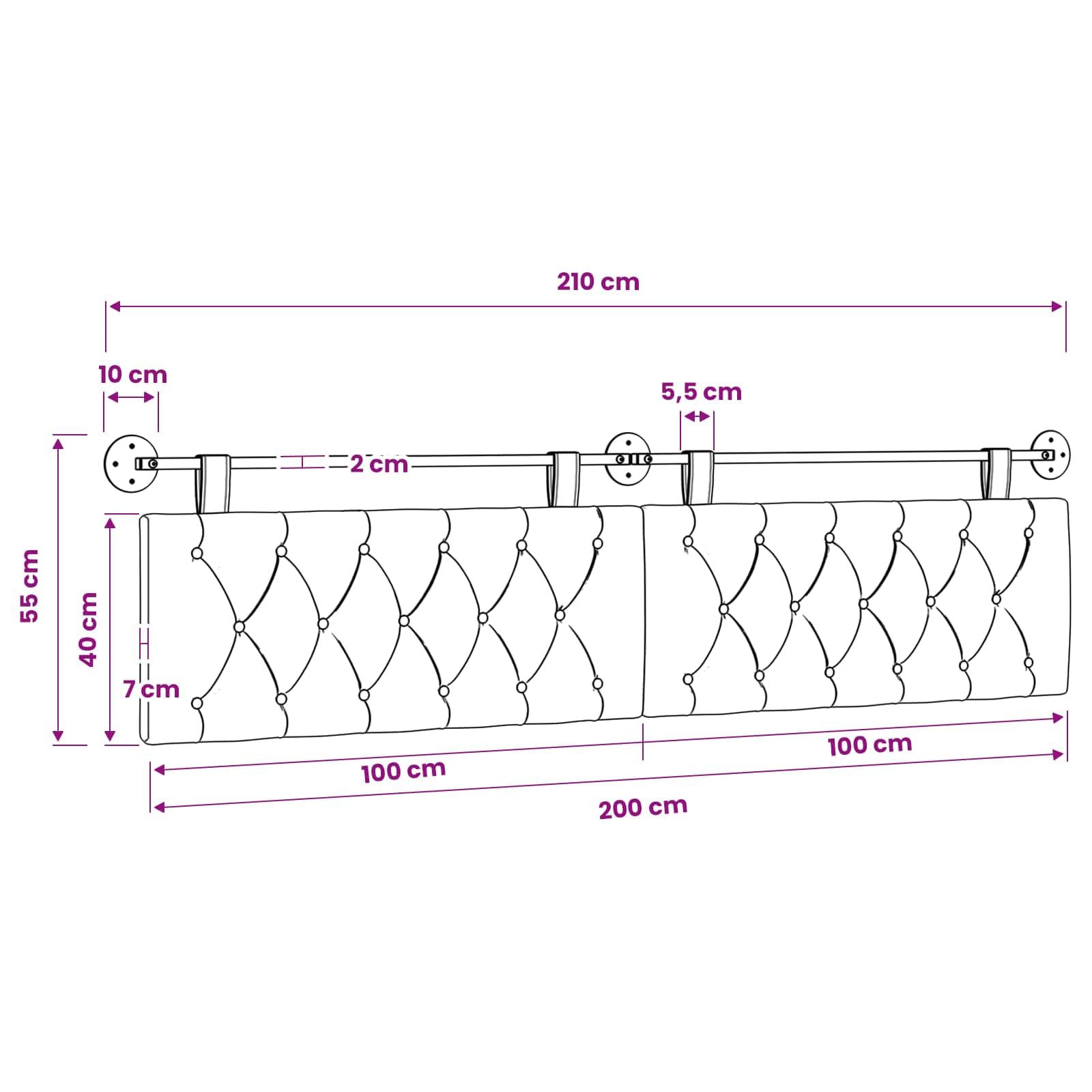 vidaXL Testiera sospesa Con luce LED Verde Mare Velluto, Letto Moderno, Testiera da Muro, Rivestita in Velluto, Legno Composito, Salvaspazio, Schienale Decorativo, Morbido