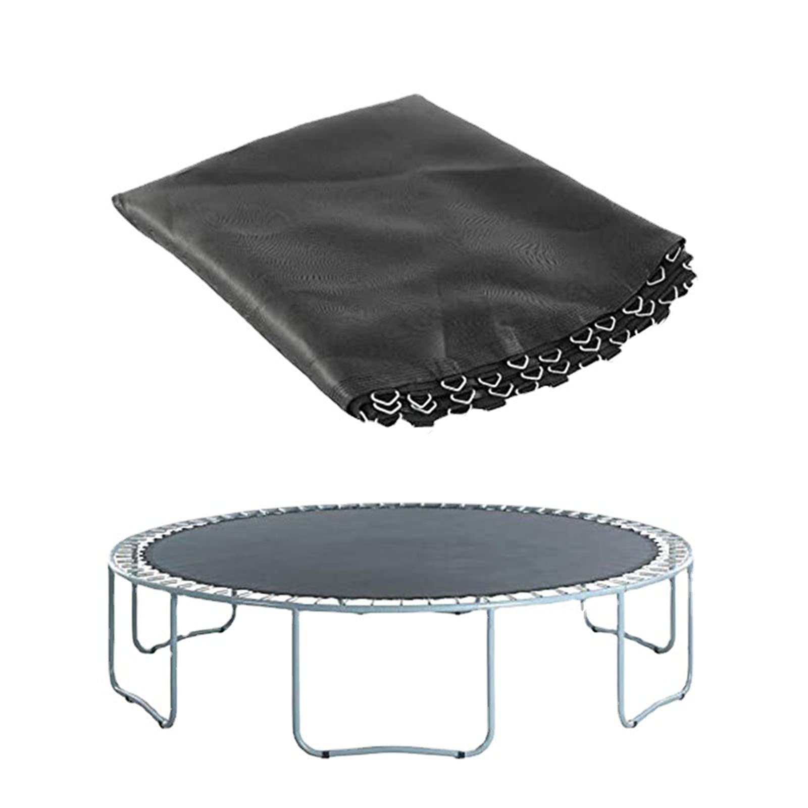 Osłona na trampolinę, plandeka wymienna do trampoliny, wodoodporna okrągła plandeka do skoku, odporna na promieniowanie UV, wysoka elastyczność, do użytku na zewnątrz, z metalowymi haczykami w