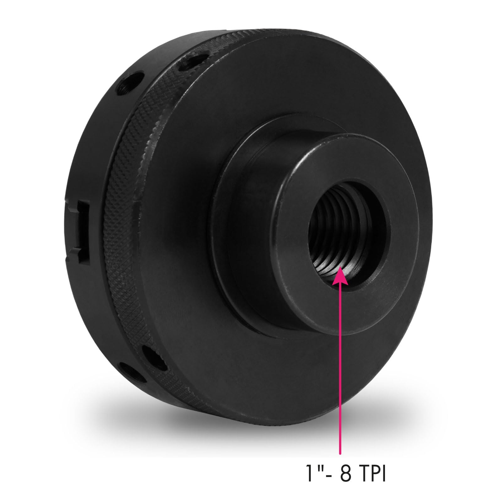 EBERTH Plato de tres garras con 125 mm de diámetro, 5" Autocentrante, Rosca de conexión 1" -8 TPI, Incl. herramienta de sujeción, Accesorios de torno, Plato de torno de alta calidad, Plato de sujeción