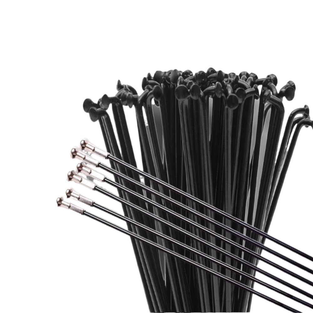 DMLAYHP 32pcs Bicycle Spokes Bike Wheel 14G Steel Diameter Black J-Bend Spoke(286mm)