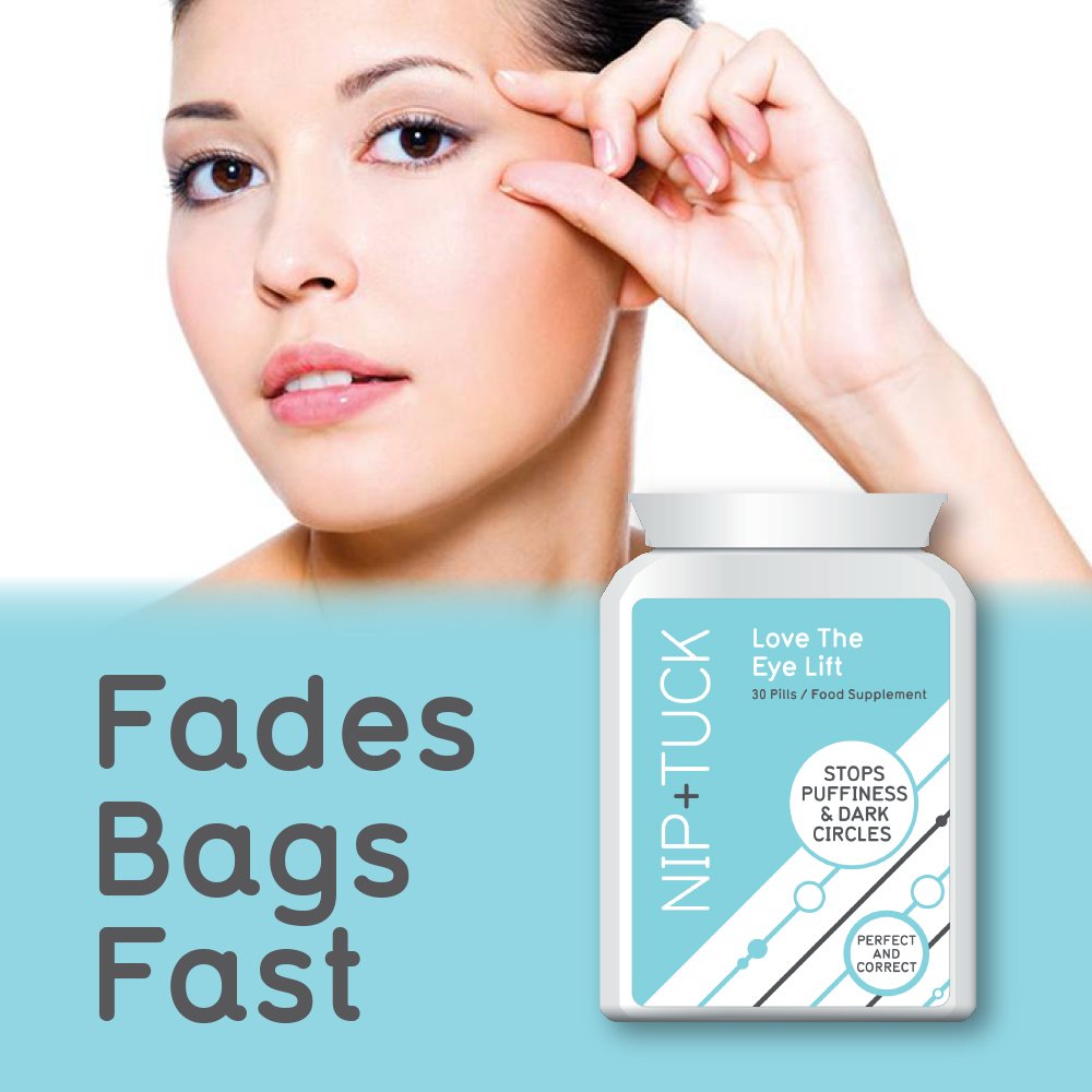 NIP & TUCK LOVE THE EYE LIFT STOPS PUFFINESS & DARK CIRCLES PILLS FEEL GREAT
