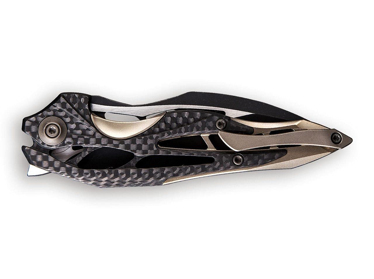 WE Knife Unisex – nóż kieszonkowy dla dorosłych Arrakis Carbon Champagne dwa odcienie, złoty, 20.3