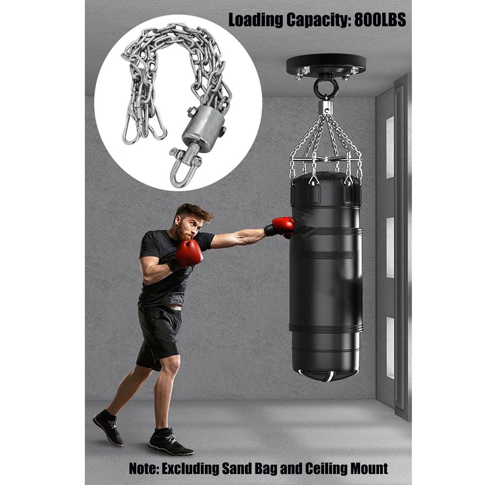 heyous Gancio per sacco di sabbia (grande) in acciaio inox, per sparring, boxe, alpinismo, ganci a molla per sacchi pesanti, palestra, altalena, trapezio e amache