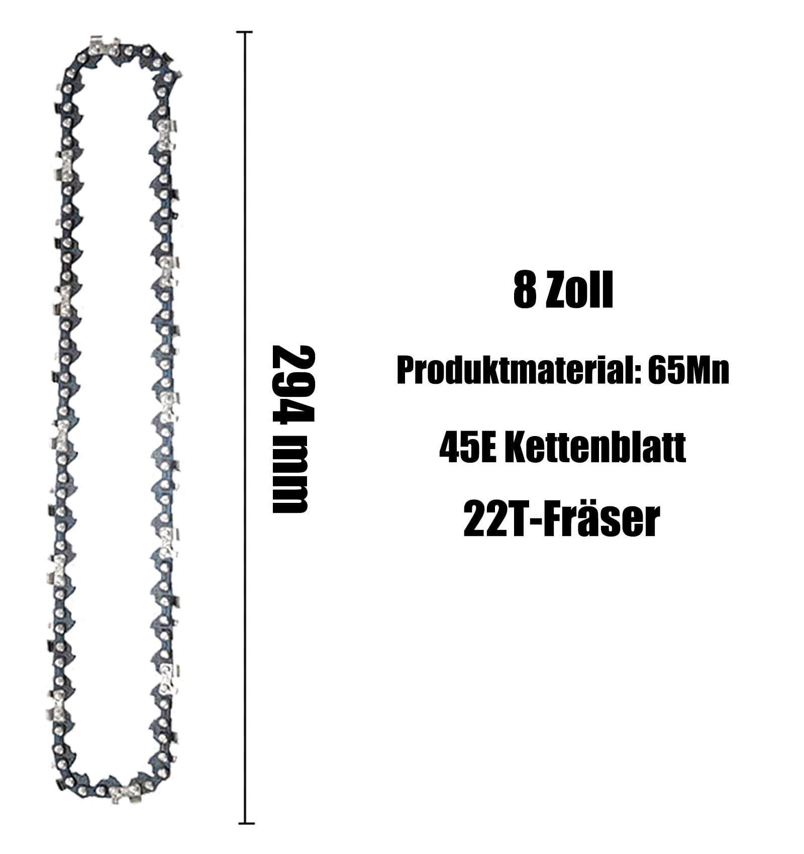 5 Stücke Sägeketten 8 Zoll Kettensäge Kette, 1/4" 1,2mm 45 Gliederkette Universal-Kette für Kompatibel mit allen 8" Mini Kettensäge für Gartenbau Landwirtschaft, Baumschnitt
