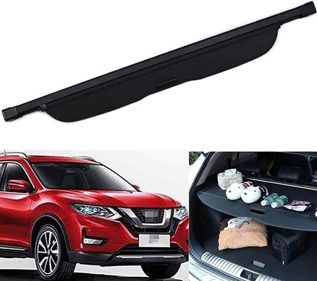 liufangfc Retractable Cargo Cover for Nissan X-Trail XTrail Rogue 2014-2019, Waterproof Boot Privacy Parcel Shelf - Easy No-Drill Install