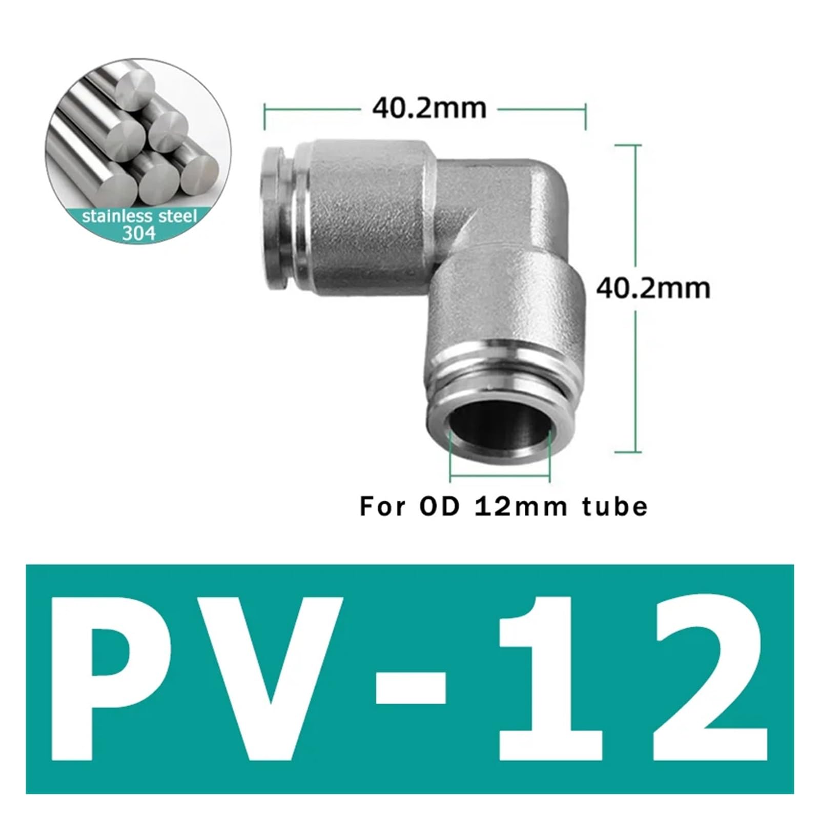 10 pezzi PU PV PE PY 304 acciaio inossidabile metallo pneumatico attacco rapido 4 6 8 10 12 mm raccordo tubo aria connettore(PV-12)