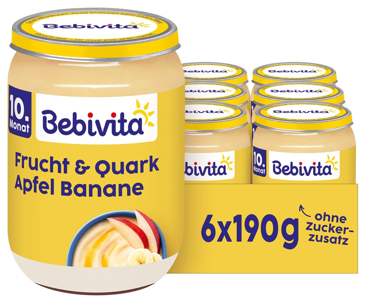 Bebivita Frucht & Joghurt/Quark DUO Apfel-Banane/Quark, 190g 6er Pack (6x190g)