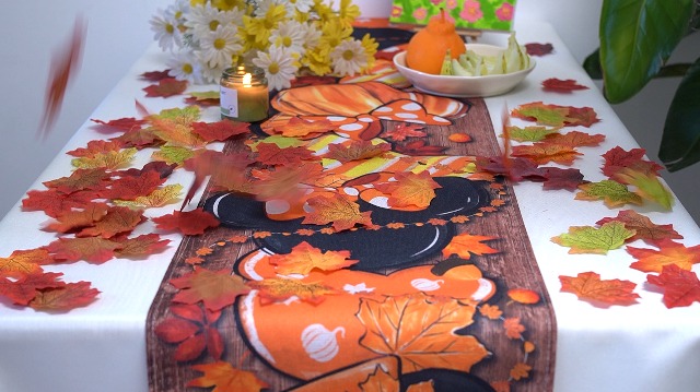 Football Themed Fall Table Runner - Perfect For Thanksgiving & Autumn Decor