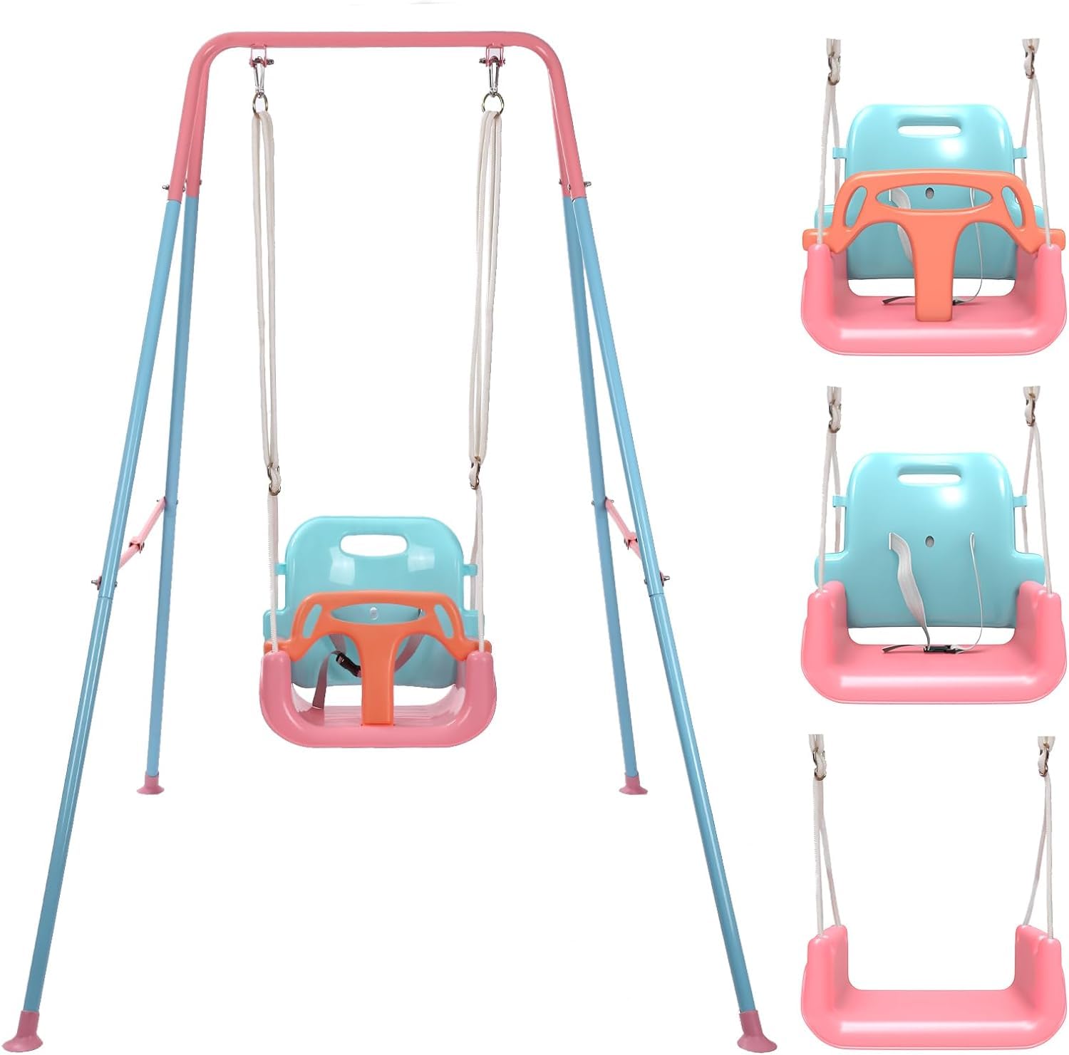 Babyschaukel 3 in 1 Babyschaukel Indoor Outdoor Schaukel mit Metallständer für Kinder 6 Monate bis 10 Jahre