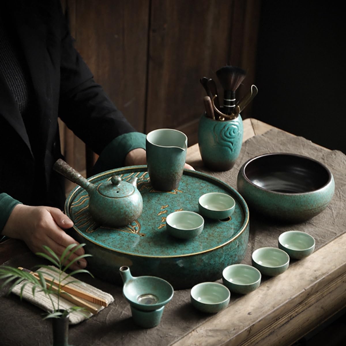 食器  tea set Amazon.com: Tea Set, Ceramic Blue Vintage Tea Set with 6 Tea Cups