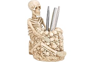 Spooky Skull Pen Holder: A Gothic Statement for Your Desk