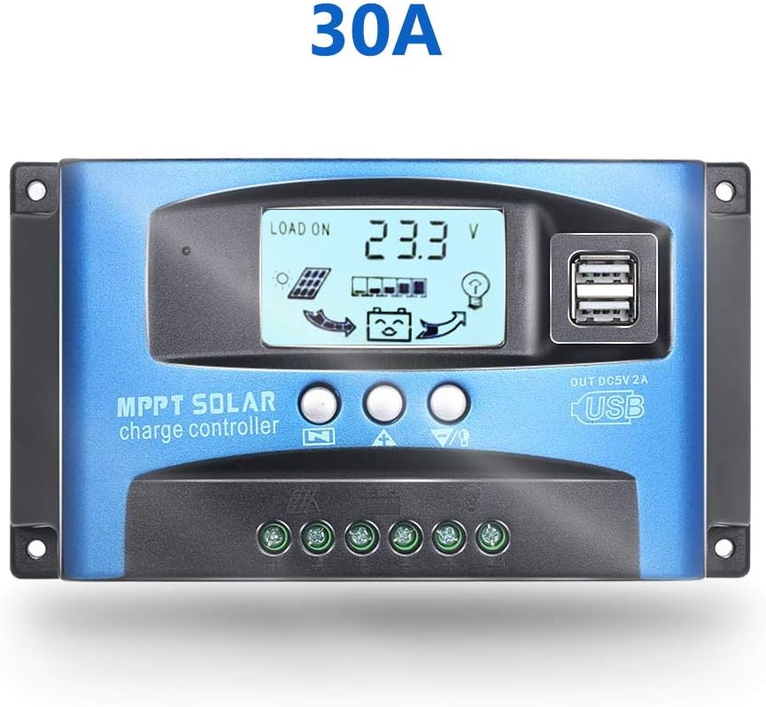 EPEVER 30A MPPT Solar Charge Controller with LCD Display,Multiple Load Control Modes