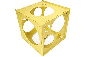 14 Holes Balloon Sizer Box Cube, Yellow Plastic Balloon Size Measurement with Instructions