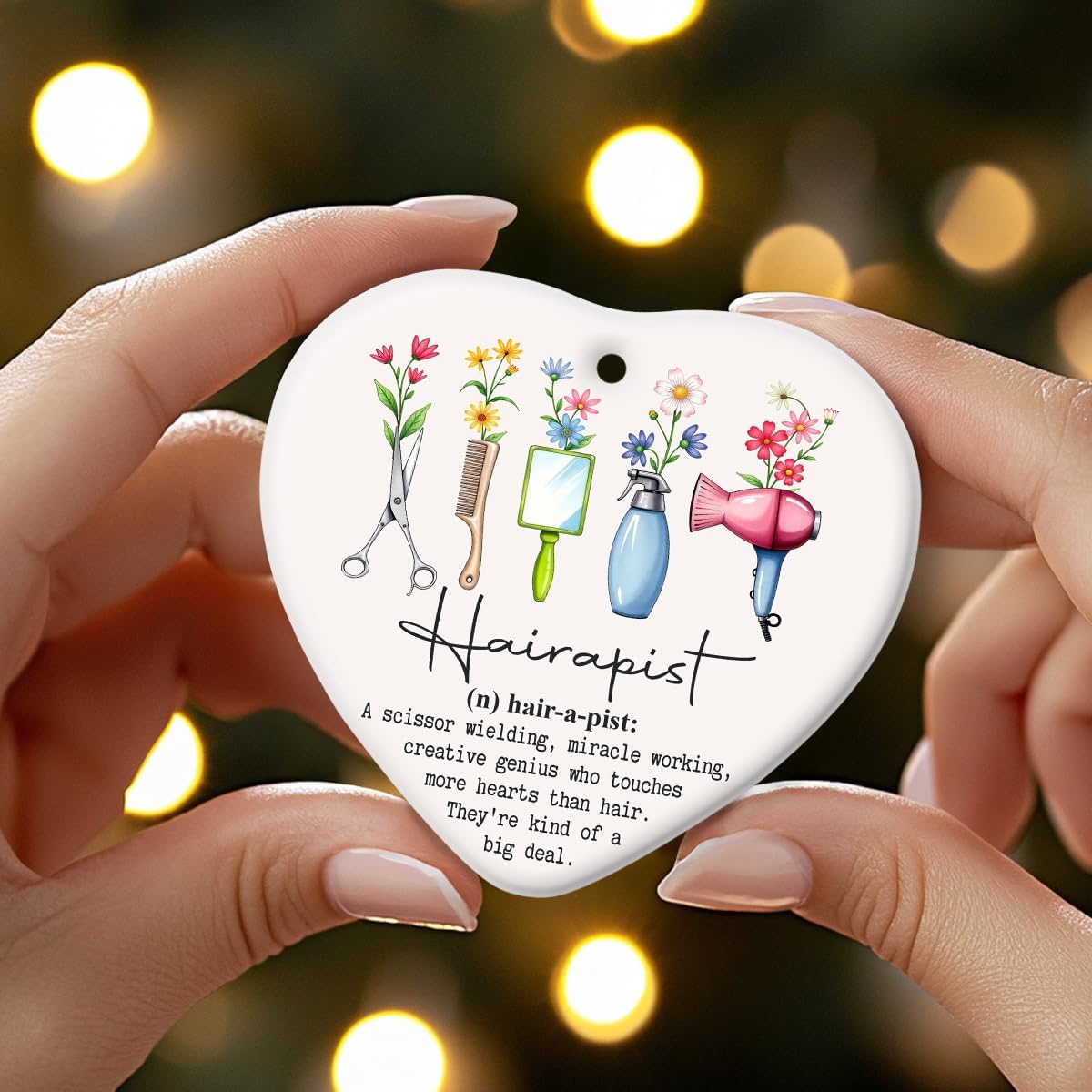 Hairdresser Christmas Ornaments 2025, Hairdresser Gifts for Women, Barber Ornaments for Christmas Tree, Ceramic Ornament Christmas Tree Decorations, Salon Decor for Hair Stylist - Image 5