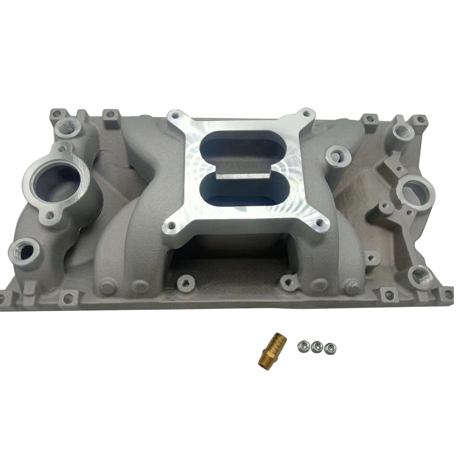 Photo 1 of 1 PC SHLPDFM Aluminum Intake Manifold Dual Plane Intake Manifold Compatible with Small Block 350 383 Chevy Vortec 1996-up 1500-6500RPM Air Gap Intake
