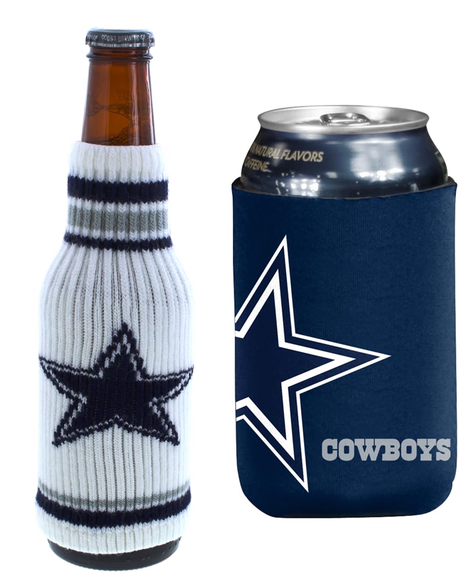 Football Can & Bottle Holder Insulator Beverage Huggie Cooler (Dallas (Cowboys) - Krazy Kaddy) โ image 1
