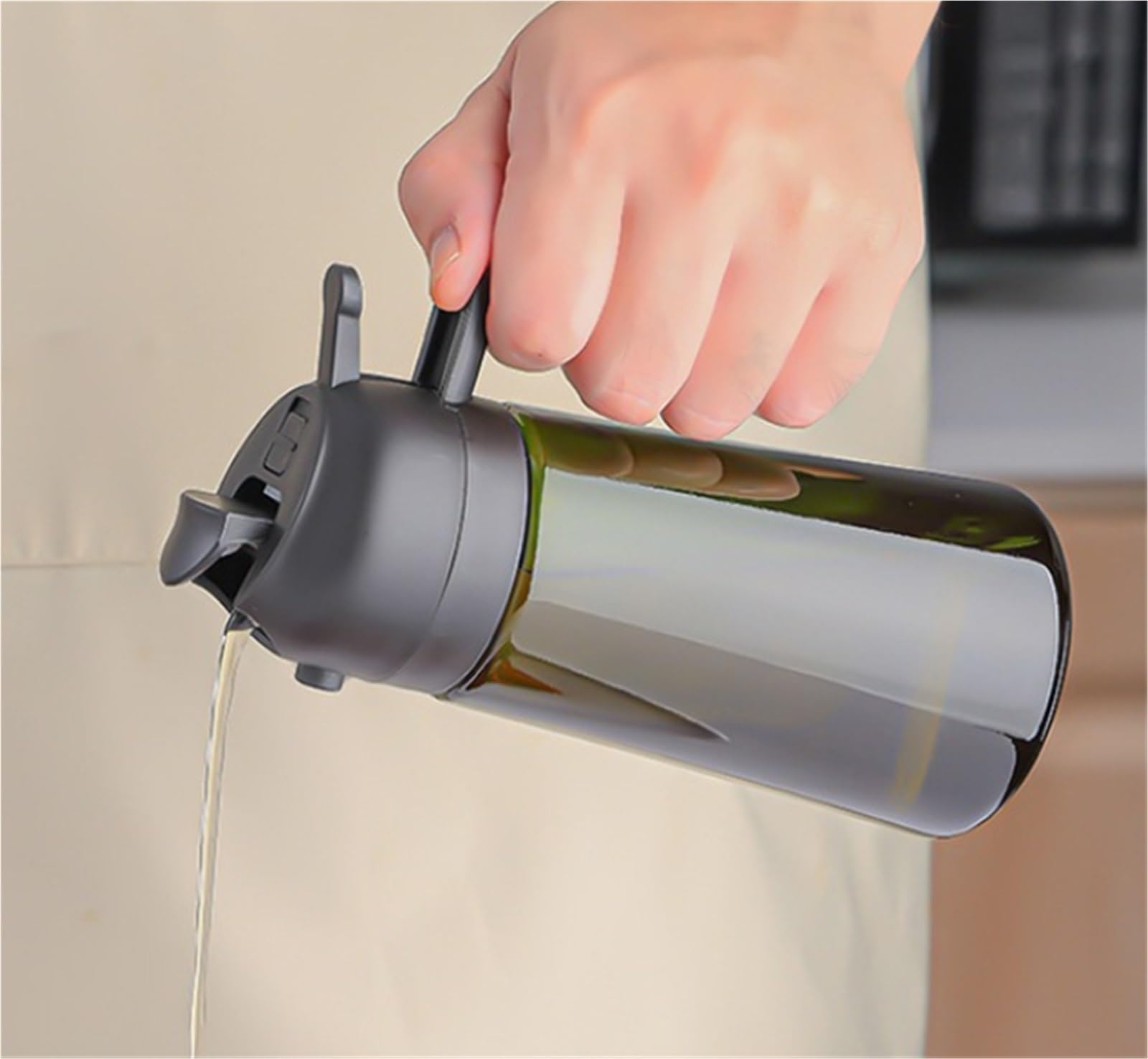 Bottiglie Dosatore Olio | Oliera da Tavola Spruzzatore For Olio Da Cucina 2 In 1 For In Vetro Senza For Friggere E Grigliare Aceto(Black)