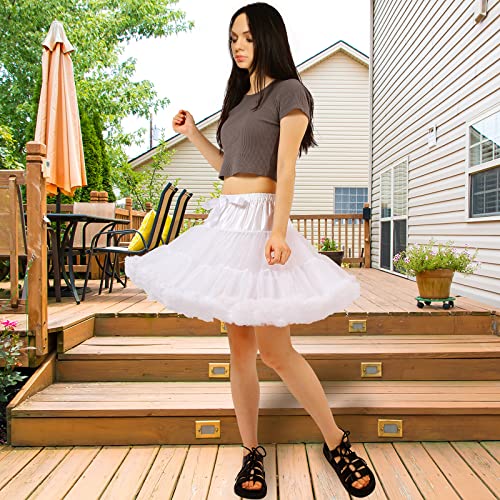 Women's Petticoat Skirt Adult Puffy Tutu Skirt Layered Ballet Tulle Pettiskirts Dress Costume Underskirt White #TOP3