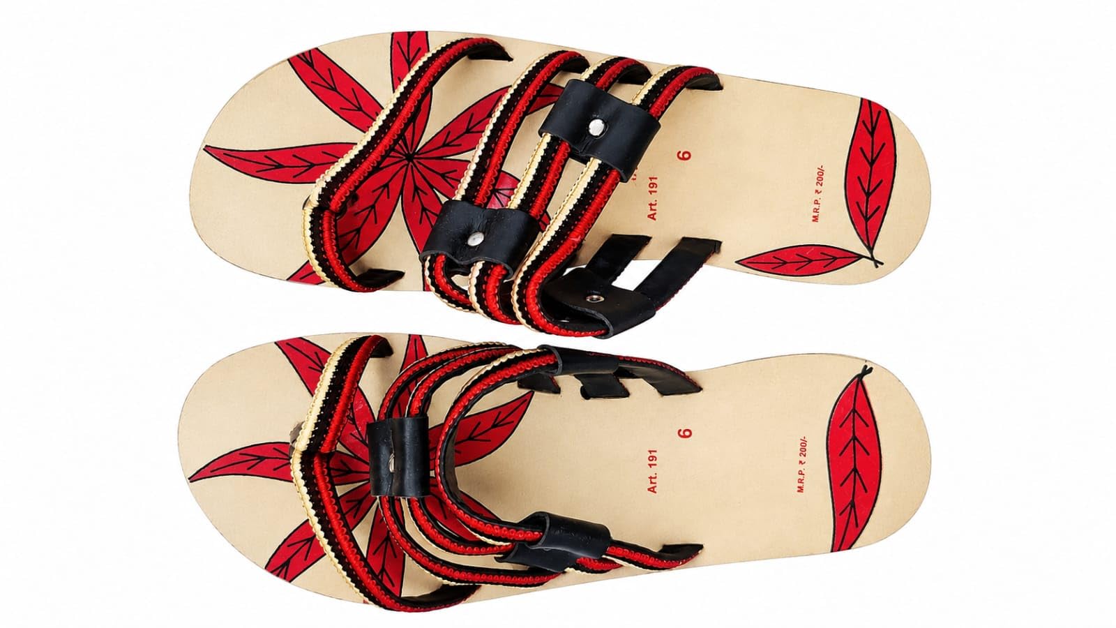Ladies Sleeper Red and Cream Multi Colour PU Footwear-image-23