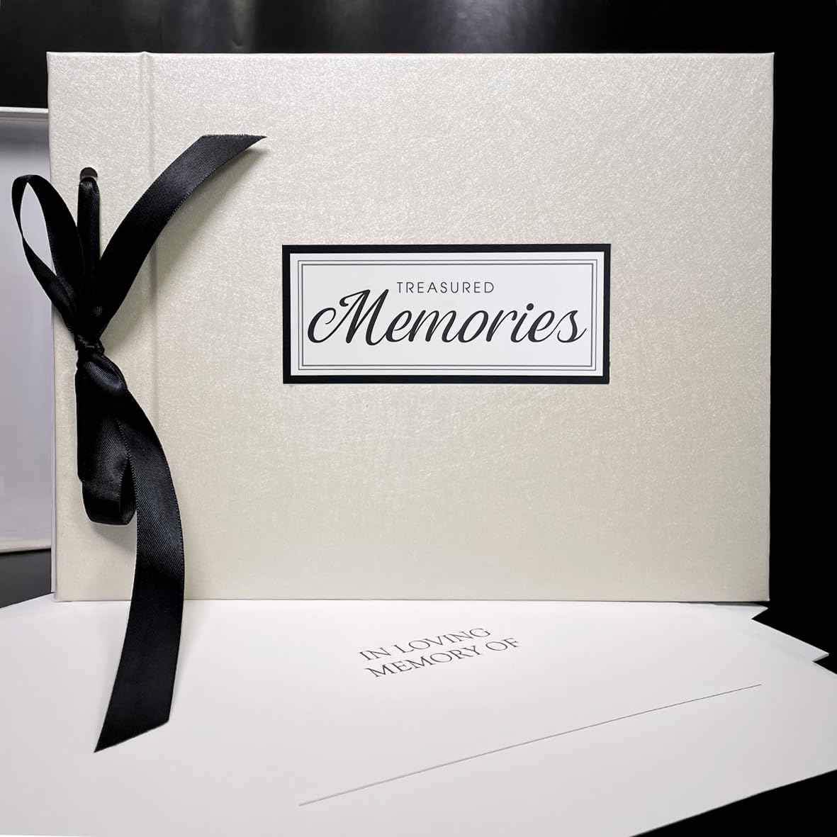 Treasured Memories Book, A Visitors Book for Funerals and Bereavement, White