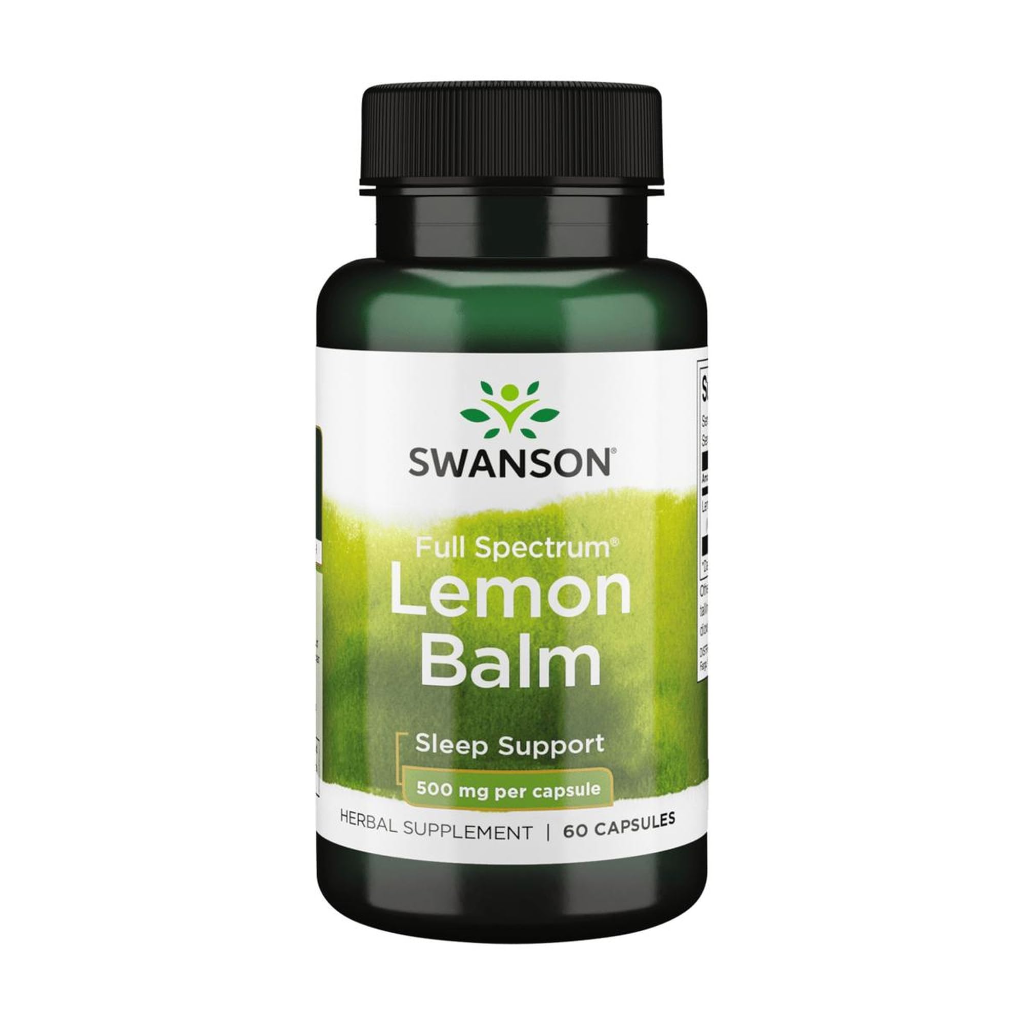 Full Spectrum Lemon Balm Relaxation Sleep Support 500 Milligrams 60 Capsules