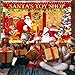 Avezano Christmas Backdrop Banner Red Santa's Toy Shop Store Backdrop for Photography Christmas Store Background Santa's Toy Shop Decoration for Xmas Party Holiday Party Supplies (6x3.6ft)