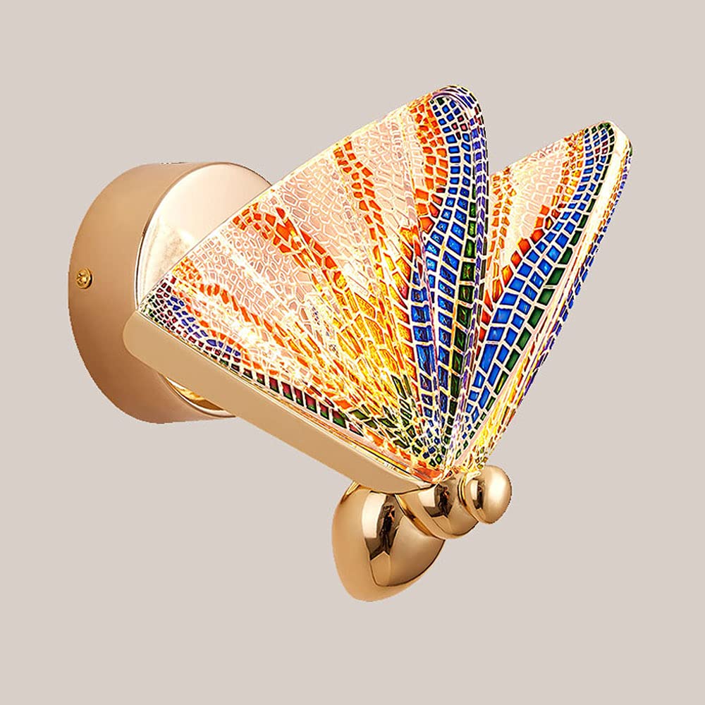 Lampe murale papillon moderne multicolore : éclairage LED acrylique