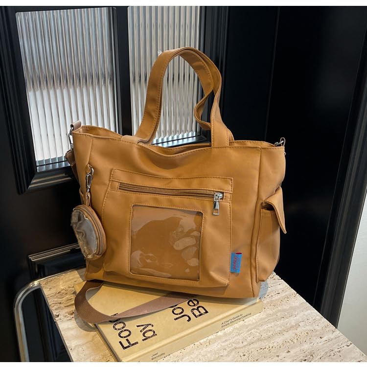 Cute Handbag Crossbody Bag Women, Aesthetic Y2K Shoulder Handbags Fashion Top Handle Bag Women Trendy Tote Bag (brown)2