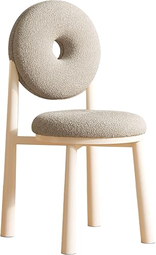 Miniatura 53 de JKGHK Donut Dining Chairs, Upholstered Kitchen Chairs with Back, Armless Living Room Chair with Metal Legs, Plush Accent Chair for Bedroom, Balcony,