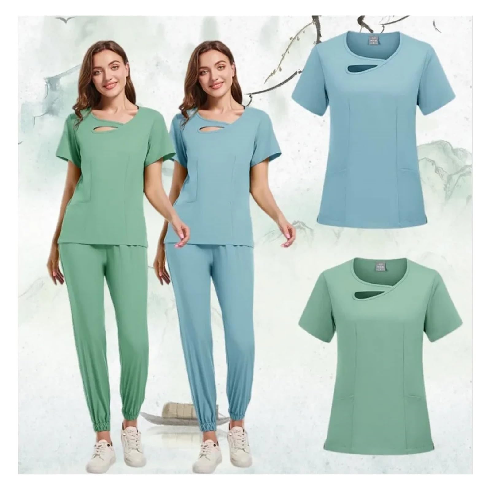 Pflege Kleidung Arzt Krankenschwester Chirurgische Uniformen Frau Peeling Set Schönheit Salon Arbeitskleidung Klinische Peelings Top-Hosen Spa Pflege Kleidung