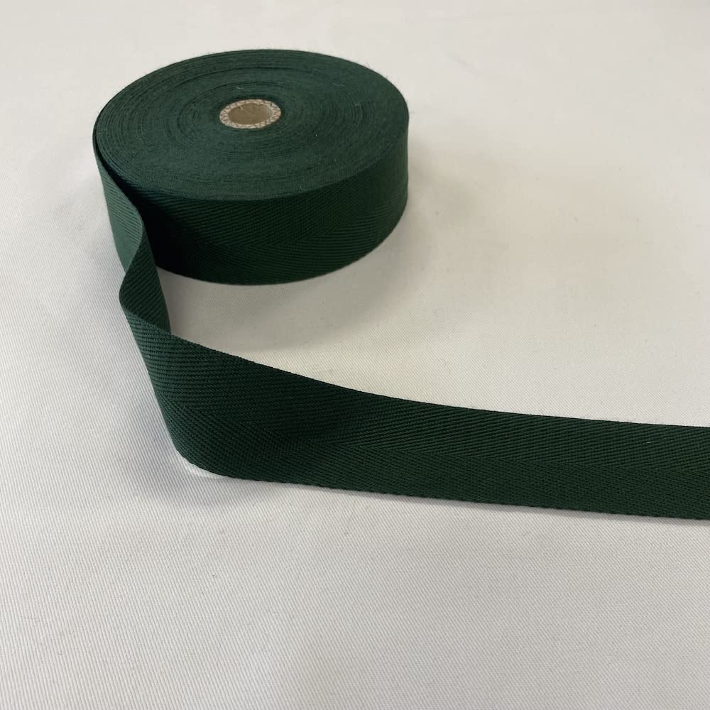 38mm Acrylic Herringbone Webbing Tape (Per Metre) (Bottle Green)