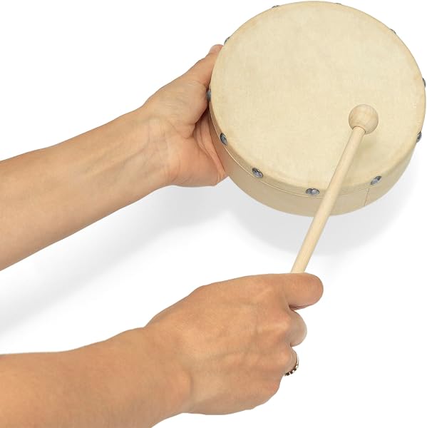 Frame Drum Tamburello, Battitore Inclusi, 15.2 cm - 4