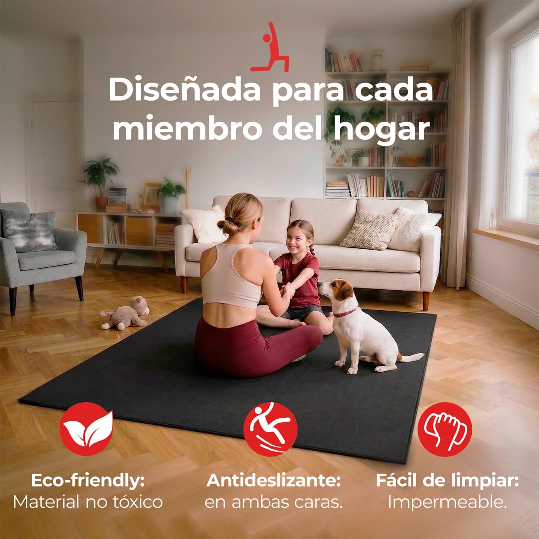Esterilla Yoga Antideslizante XL 212 x 150 cm - Esterilla Fitness Gruesa de 8mm para Gimnasio en Casa - Yoga Mat Grande para Pilates - Colchoneta de Gimnasia de Alta Densidad