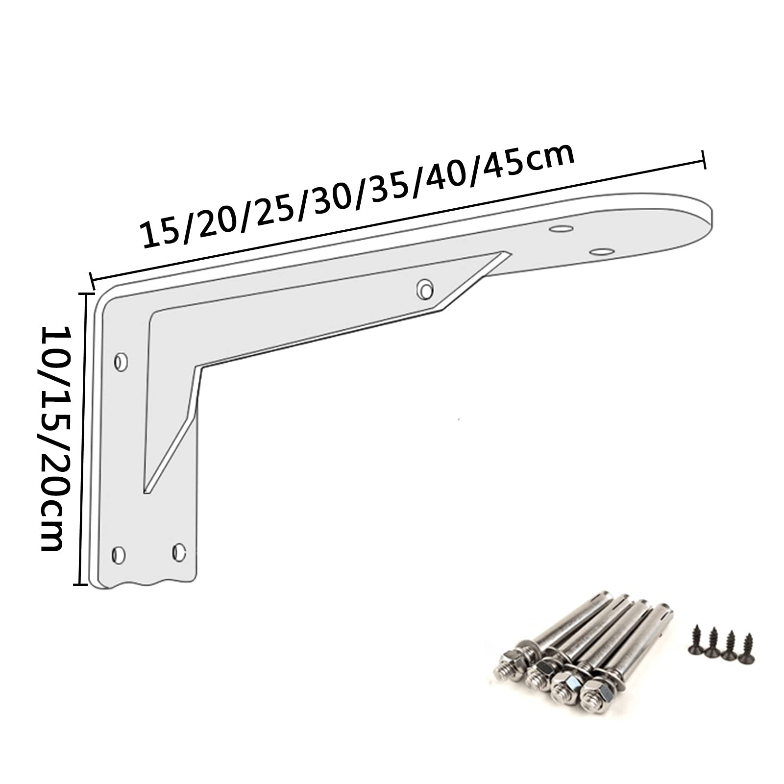 LIGUOYI 2Pcs Regalhalterung, Regalkonsole Für Die Wandmontage, Schwerlastwinkel, Wandhalterung Für Regal, 90 Grad Winkel, Bodenträger Wandregal Mit Schrauben, Schwerlast-Konsole