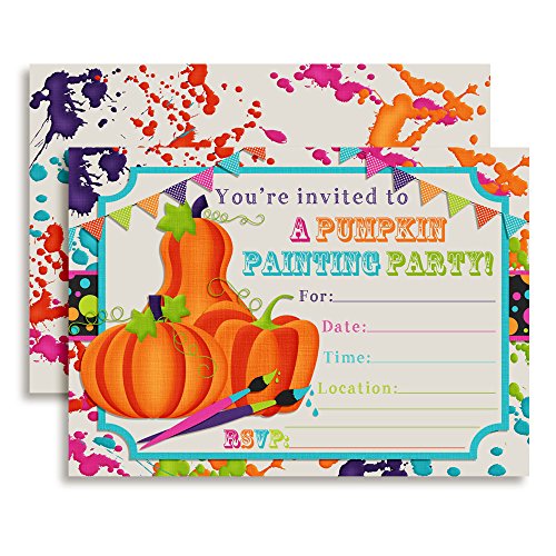 Cartes invitation anniversaire citrouille pour fête automnale chaleureuse x20