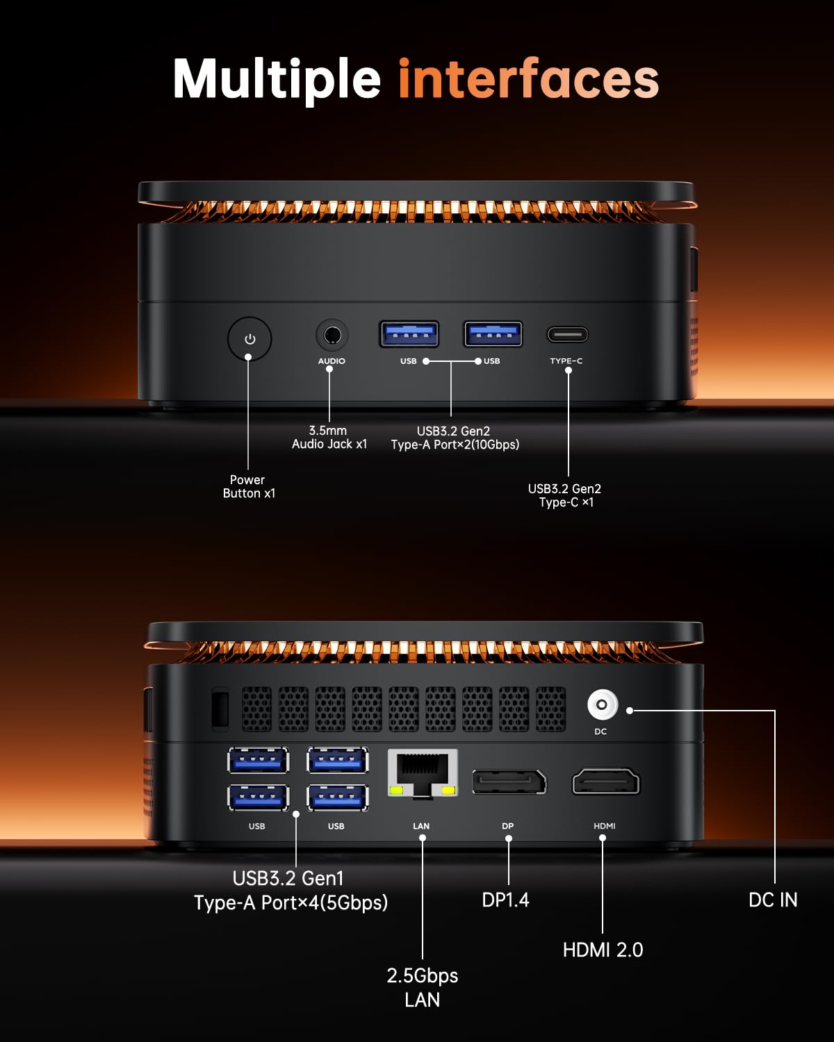 NiPoGi H1 Mini PC ΑΜD Ryzen 7 7735HS (4.75GHz,8C/16T) WiFi6 BT5.2 W-11 PRO | Besser als R7 6800H/5730U 16GB LPDDR5 5500MHz/512GB M.2 NVMe SSD 4K Triple Display(DP1.4/HDMI2.0/Type-C) für Gaming Business