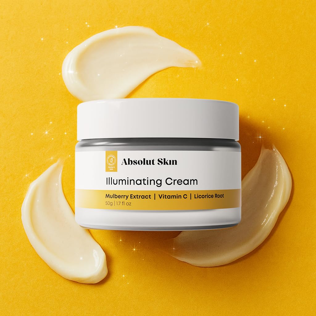 AbsolutSkin Illuminating Cream – Skin Brightening Moisturizer with Vitamin C, Mulberry & Licorice Extract – Hydrates & Evens Tone – 50ml - Image 8