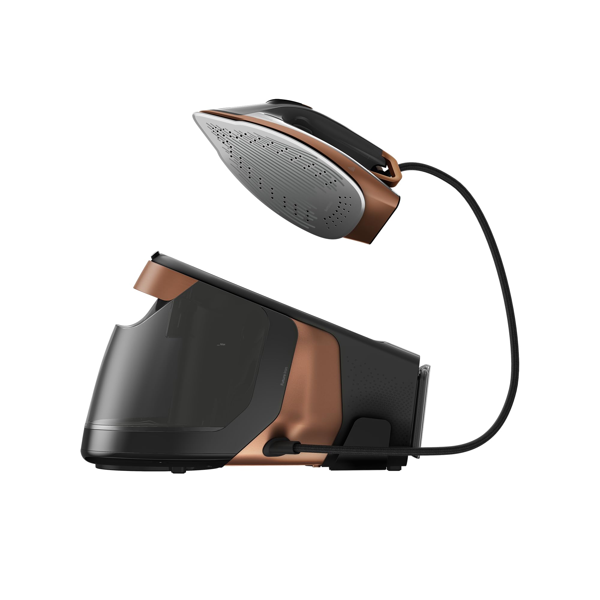 GRUNDIG SIS 9180 Dampfbügelstation, 3.000 W, SteamSense Bewegungssensor, 8 Bar Dampfdruck, 1,8 Liter, Smart Mode, keramikbeschichtete ActiGlide Sohle, Drip Stop; Schwarz/Braun