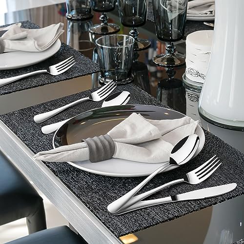 image for STILLOYE Silverware Set for 8, 40 Piece Heavy Duty Stainless Steel Fla