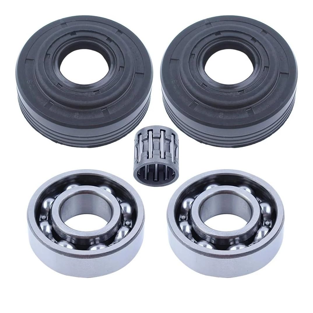 Kit de retenes de Aceite y rodamientos de Agujas del cigüeñal Compatible con motosierras 340, 345, 350, 346, 351, 353, 2145 y 2150.(5 Sets)