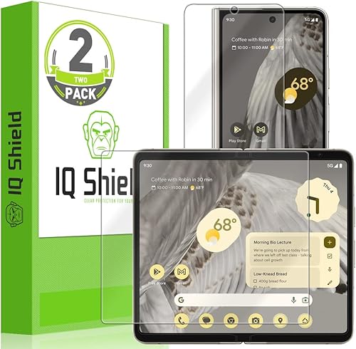 IQShield Protector de pantalla compatible con Google Pixel Fold 5G (paquete de 2) película de TPU transparente antiburbujas