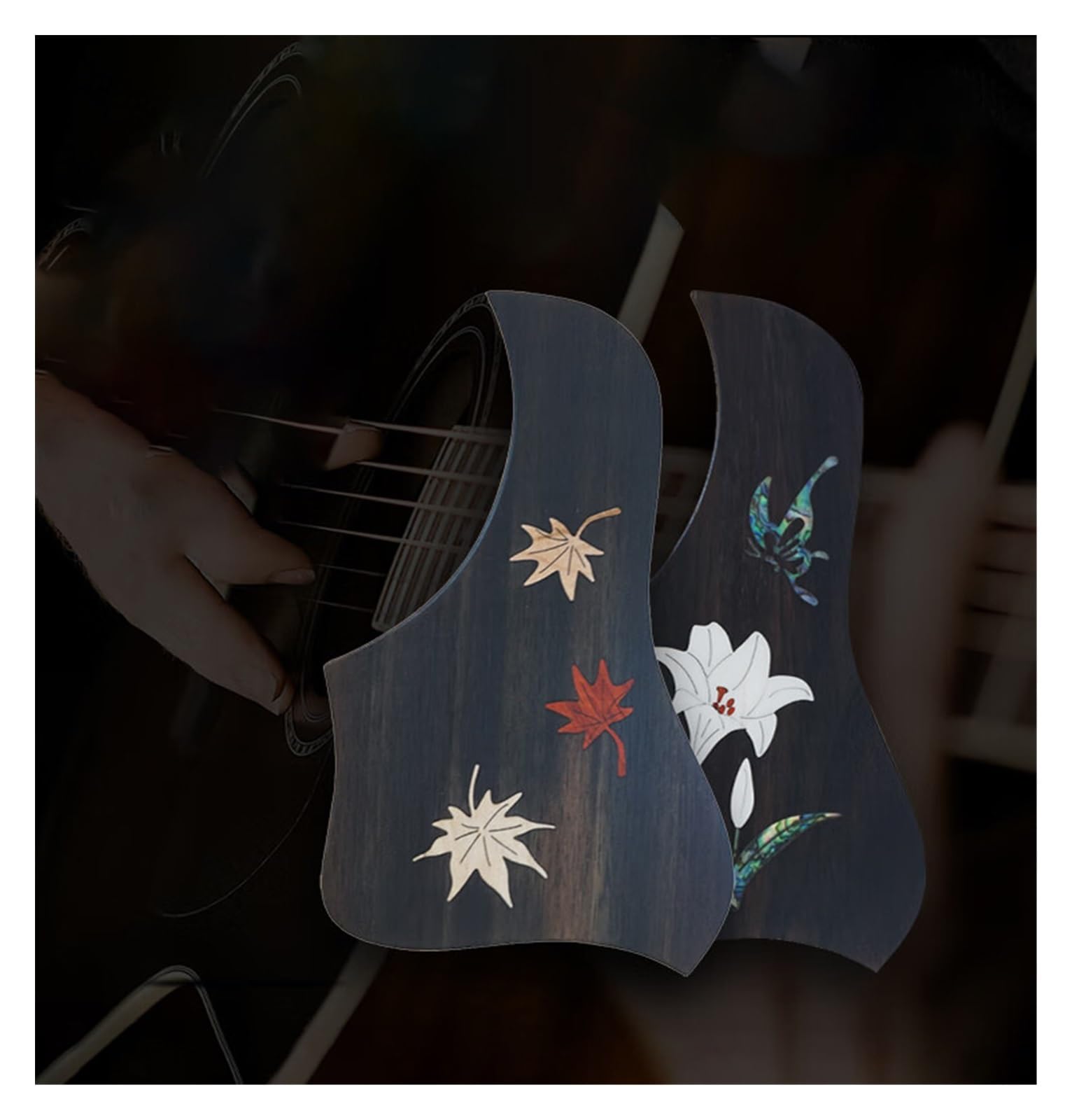 maskownica do gitary Ochraniacz na kostkę do gitary folkowej Czarny ochraniacz na gitarę(Style 3)